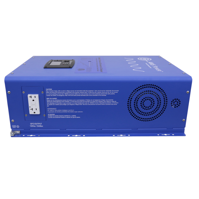 AIMS Power 12000 Watt Pure Sine Inverter Charger - 48VDC to 120/240VAC Split Phase - ETL Listed to UL 1741 - side view