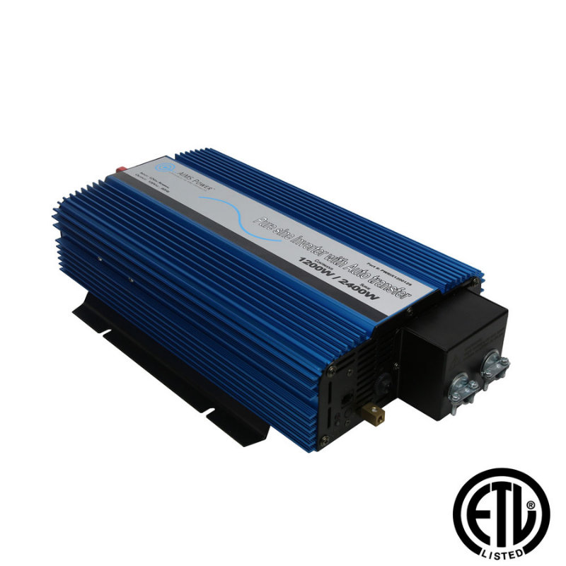 AIMS Power 1200 Watt Pure Sine Inverter with Transfer Switch 12 Volt