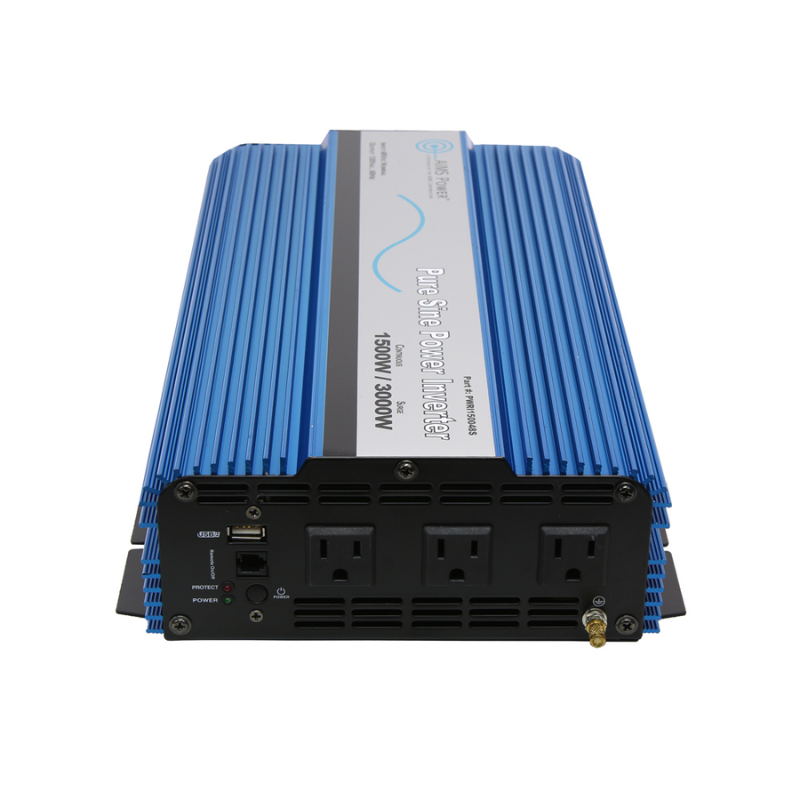 AIMS Power 1500 Watt Pure Sine Inverter 24 Volt power switch and plugs