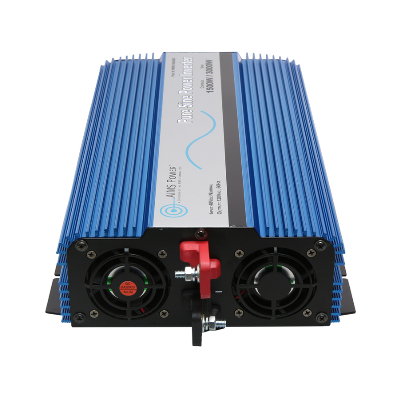 AIMS Power 1500 Watt Pure Sine Inverter 24 Volt terminals and fans