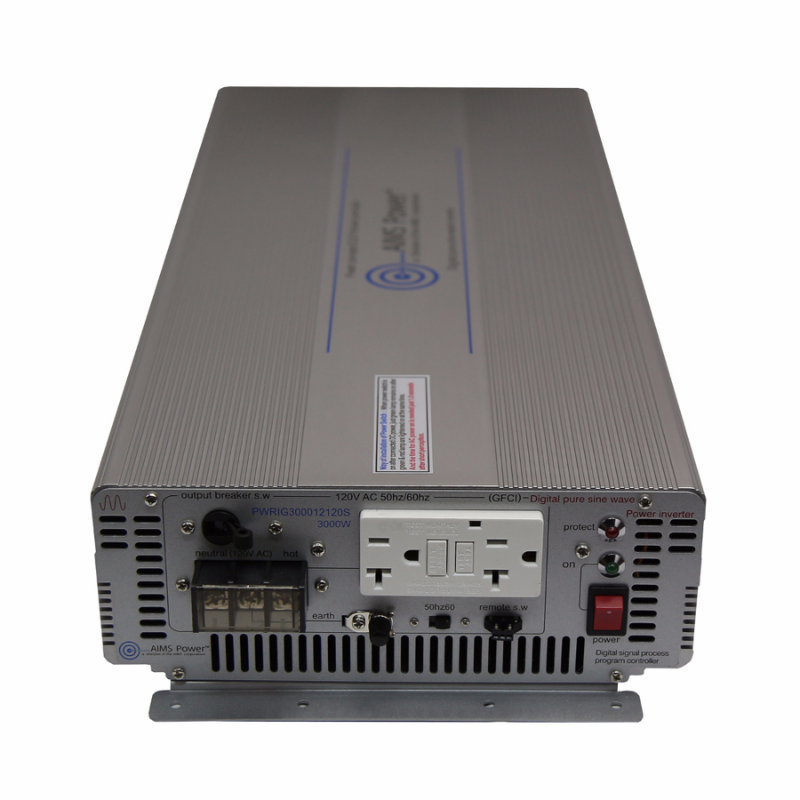 AIMS Power 3000 Watt Pure Sine Inverter 12 Volt - Industrial Grade AC outputs and power switch
