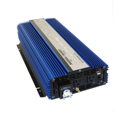 AIMS Power 3000 Watt Pure Sine Inverter 12 Volt front, side, and top view