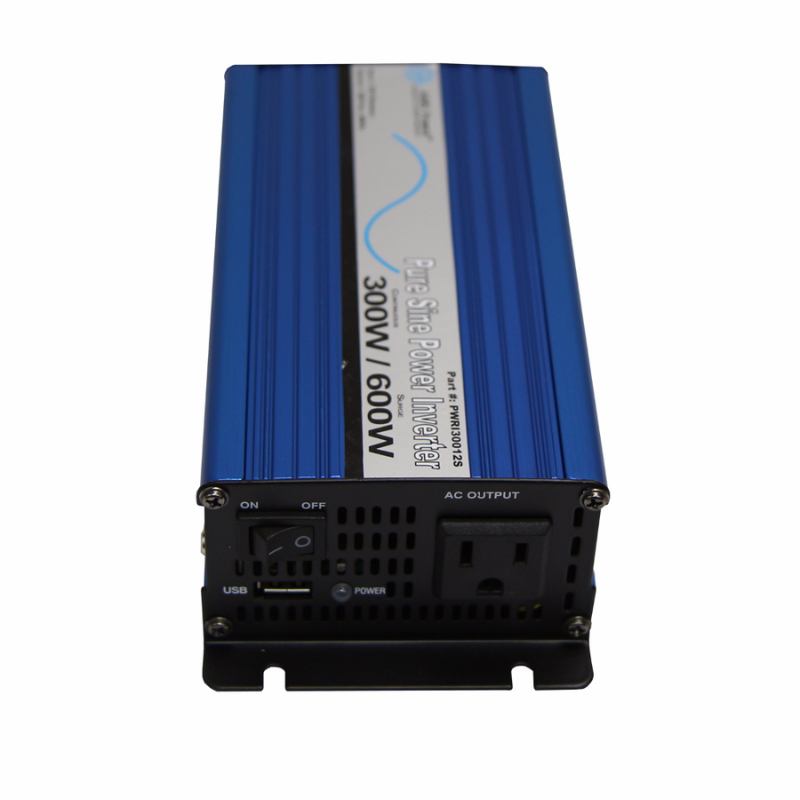 AIMS Power 300 Watt Pure Sine Inverter 12 Volt AC output and power switch