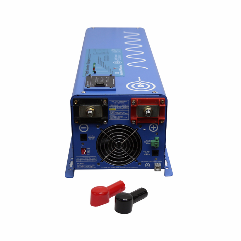 AIMS Power 4000 Watt Pure Sine Inverter Charger - 24VDC to 120VAC - terminal caps