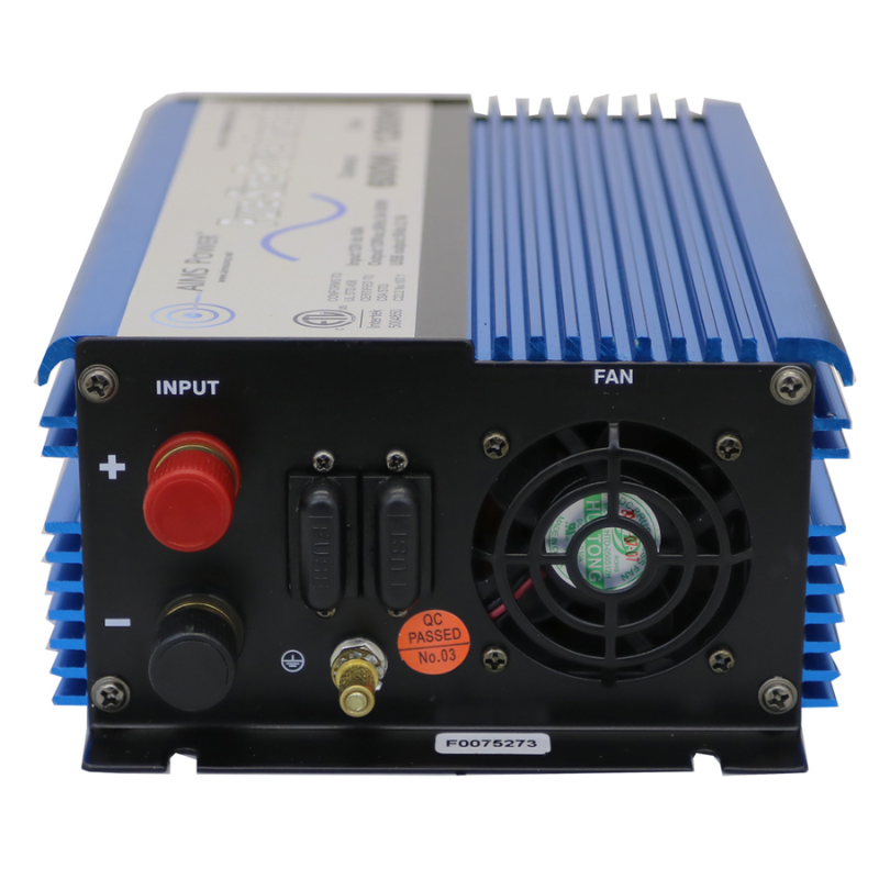 AIMS Power 600 Watt Pure Sine Inverter 12 Volt positive and negative terminal and fan