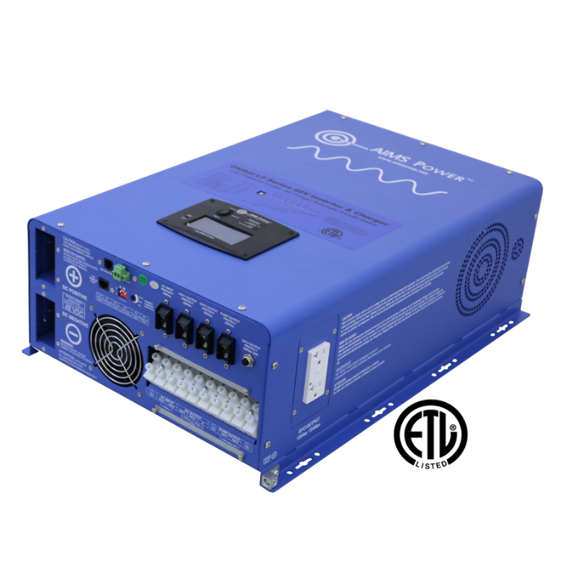 AIMS Power 8000 Watt Pure Sine Inverter Charger - 48VDC to 120/240VAC Split Phase - ETL Listed to UL 1741