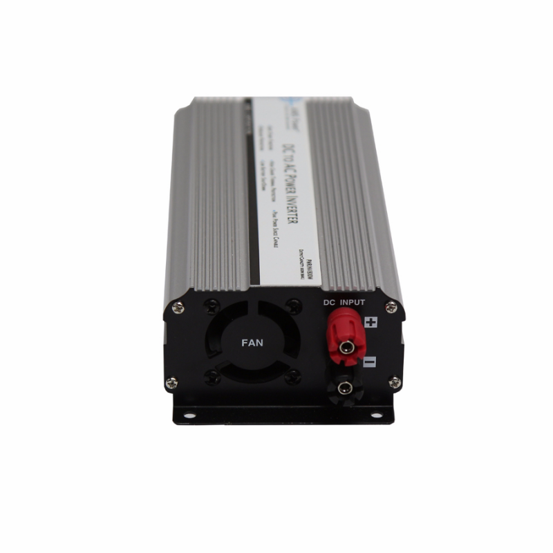 AIMS Power 800 Watt Modified Sine Inverter with Cables view of the top and input and fan