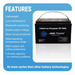 AIMS Power Lithium Battery 12V 100Ah LiFePO4 Lithium Iron Phosphate with Bluetooth Monitoring features