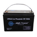 AIMS Power Lithium Battery 12V 100Ah LiFePO4 Lithium Iron Phosphate with Bluetooth Monitoring front view with handle strap