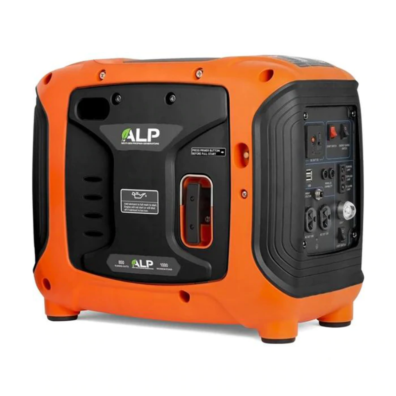ALP Portable 100W Propane Generator Orange and Black side view