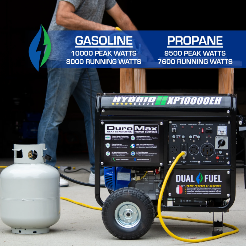 Wattage of the DuroMax 10000 Watt Dual Fuel Portable Generator