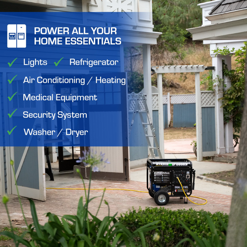 Home essentials that the DuroMax 10000 Watt Dual Fuel Portable Generator can power