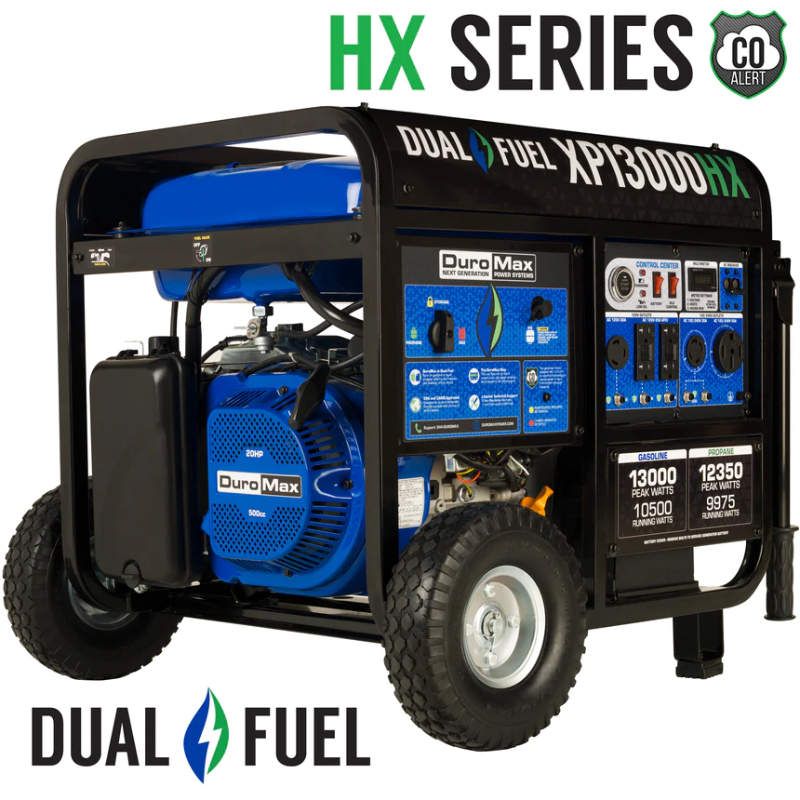 DuroMax 13000 Watt Dual Fuel Portable HX Generator w/ CO Alert