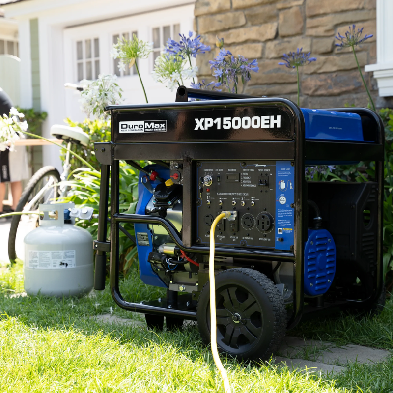 Outdoor use of the DuroMax 15000 Watt Dual Fuel Portable Generator