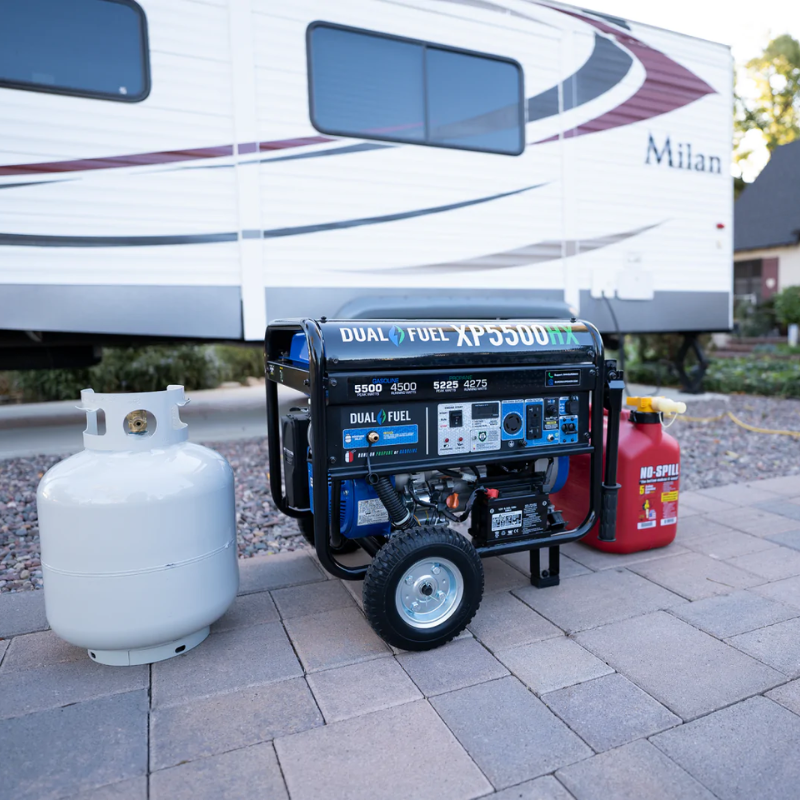 DuroMax Generador HX portátil de combustible dual de 5500 vatios con alerta de CO