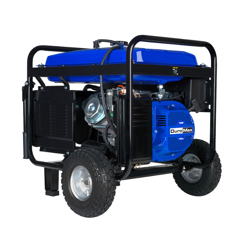 rear and side view of the DuroMax 8500 Watt Gasoline Portable Generator