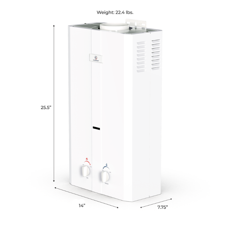 dimensions and weight of Eccotemp L10 Portable Outdoor Tankless Water Heater w/ EccoFlo Diaphragm 12V Pump and Strainer