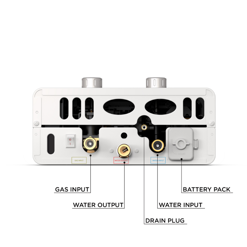 Eccotemp Luxé Calentador de agua portátil sin tanque 1.5 GPM con bomba EccoFlo y paquete de colador