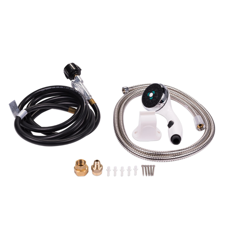Eccotemp Luxé Calentador de agua portátil sin tanque 1.5 GPM con bomba EccoFlo y paquete de colador