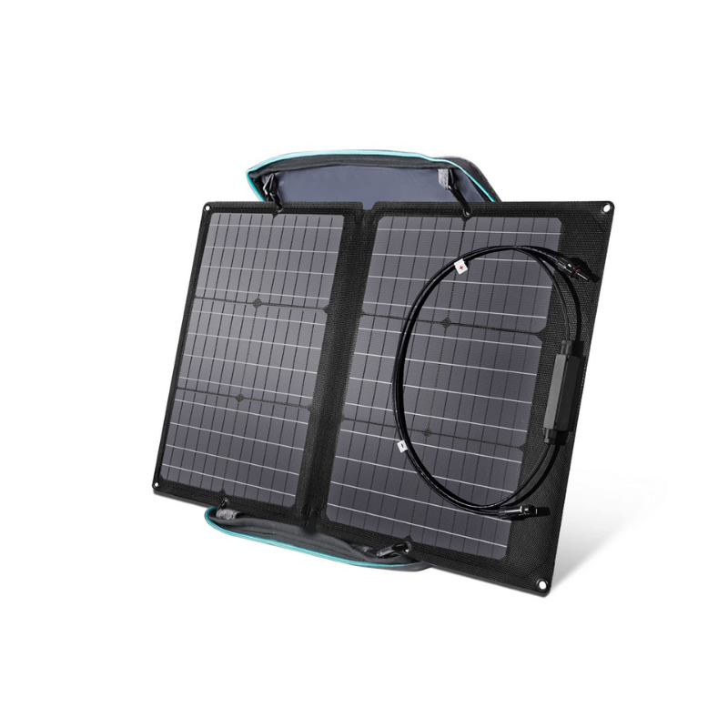 EcoFlow 60W Solar Panel with the stand and cords