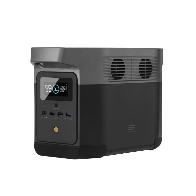 EcoFlow DELTA mini Portable Power Station - DELTAMI880-B-US front and side