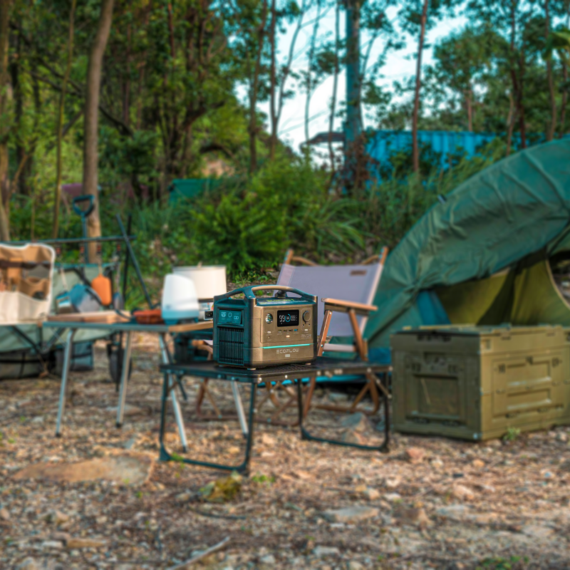 EcoFlow RIVER Max Portable Power Station at a camping ground