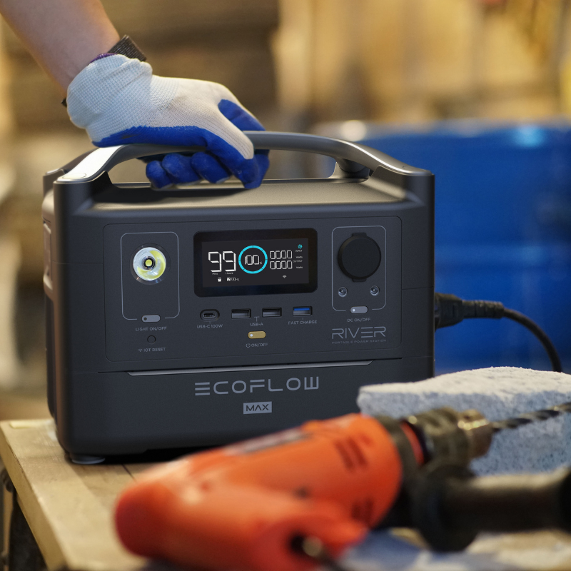 EcoFlow RIVER Max Portable Power Station with power tools