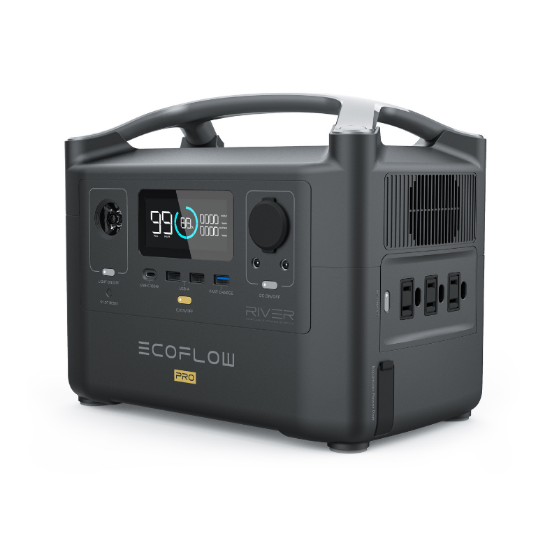 EcoFlow RIVER Pro Portable Power Station front and side view