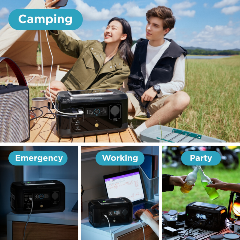 EcoFlow RIVER mini Portable Power Station good for camping, emergency, working, and parties