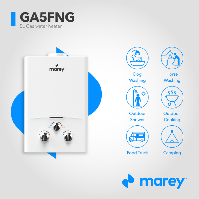 Marey GAS 5L – 1.89GPM Liquid Propane Tankless Water Heater Uses