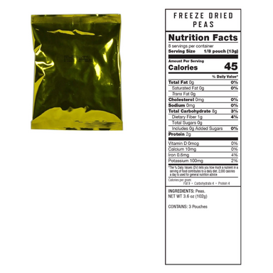 ReadyWise Freeze Dried Peas Packet