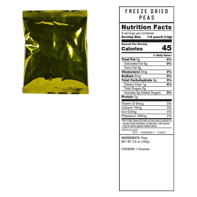 ReadyWise Freeze Dried Peas Packet