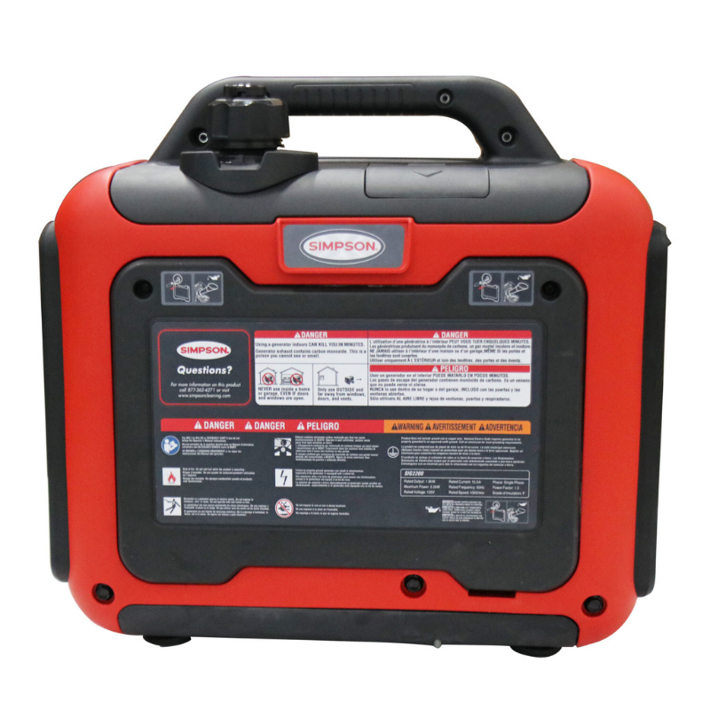 Simpson Portable 1800-Watt Inverter Generator - SIG2218 rear view