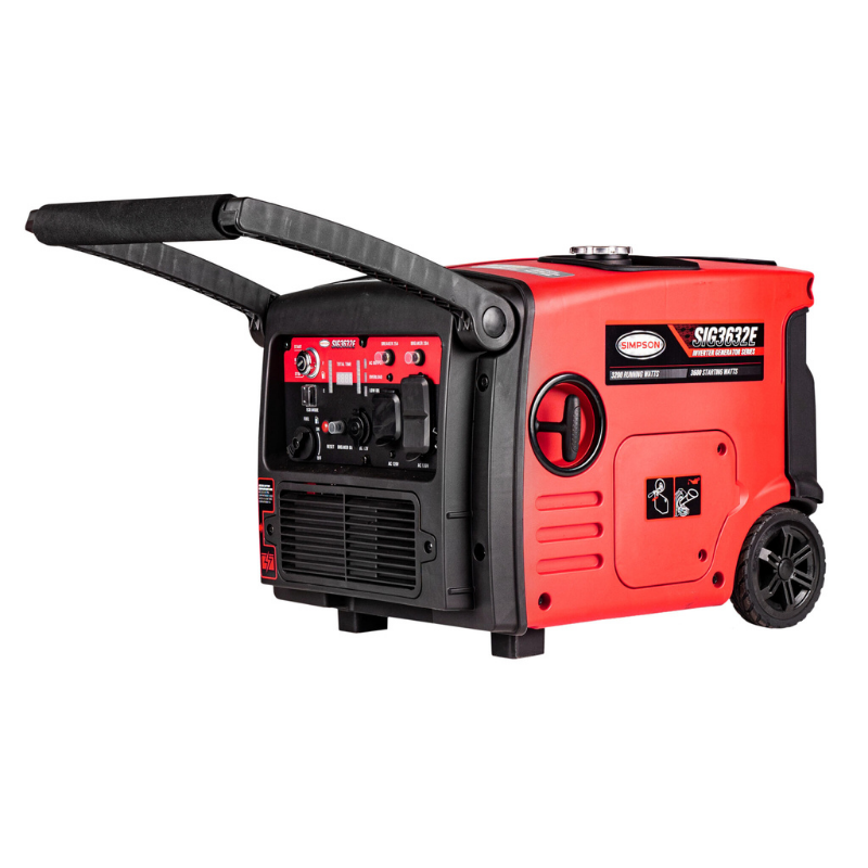 Simpson Portable 3200-Watt Inverter Generator - SIG3632E side view and the handle