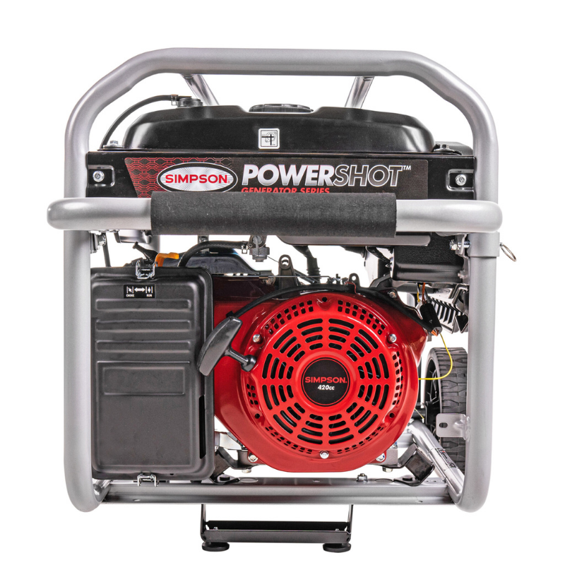 Simpson PowerShot Portable 5500-Watt Generator - SPG5568 view of engine and the handle