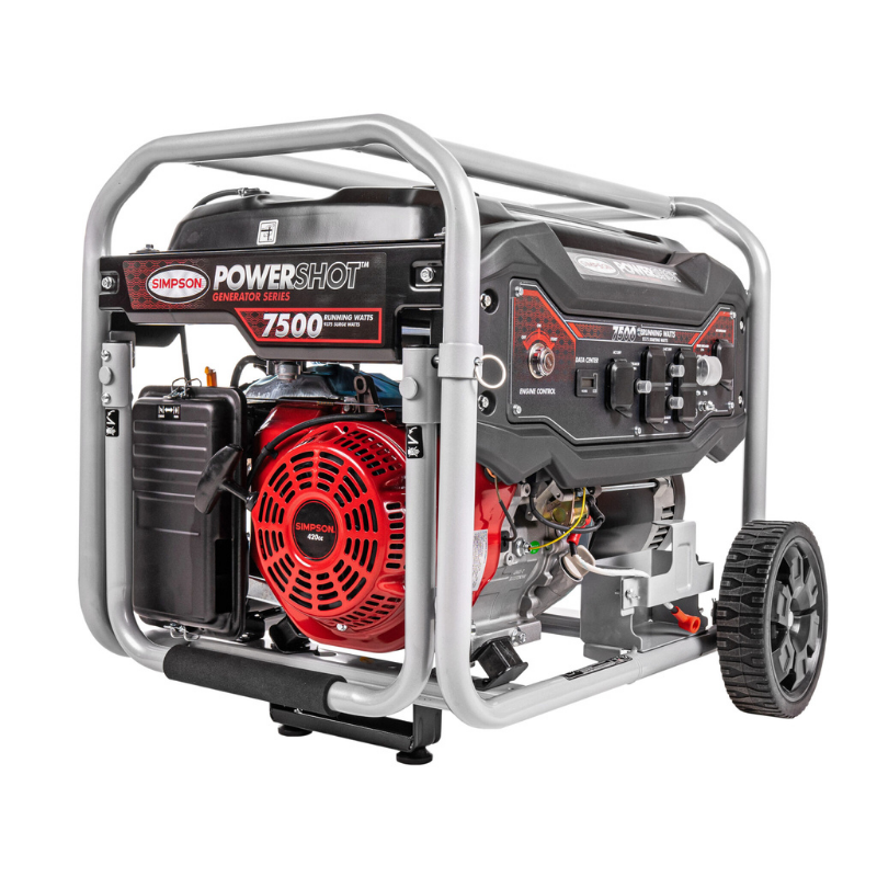 Simpson PowerShot Portable 7500-Watt Generator - SPG7593E view of the front and side